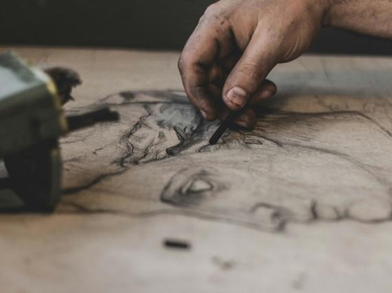 Houtskoolstaafje Tekenen Met Houtskool