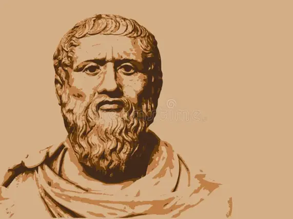 Portret Van Plato Beroemde Griekse Filosoof Tekening De Oude Het Klassieke Griekenland 240462423